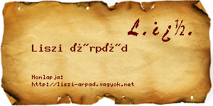 Liszi Árpád névjegykártya